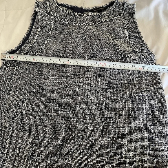 Banana Republic Tweed sleeveless top Navy blue & white Boho academia size small - Picture 10 of 12